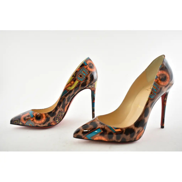 Christian Louboutin Pigalle Follies 100 Black Loubileo Leopard Heel Pump 35.5 - Picture 10 of 12